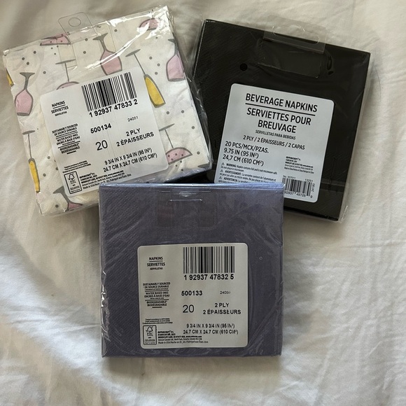 Sip Happens Party Napkins Set - Black, White, Purple - Picture 2 of 2